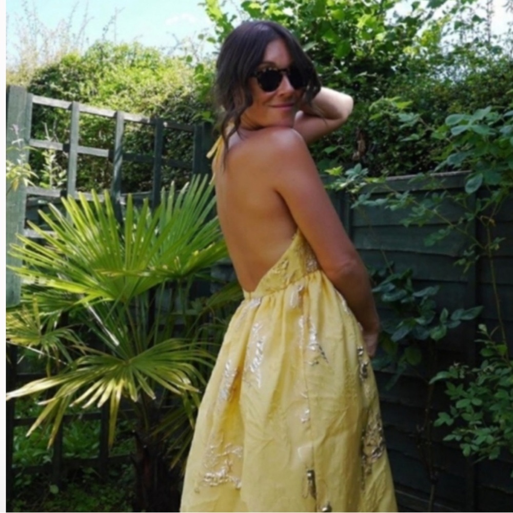 Zara Limited Edition Yellow Halterneck Midi Dress - Picture 6 of 16